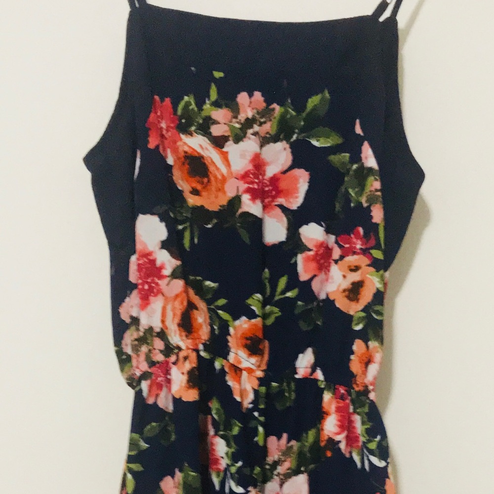 Blue floral romper